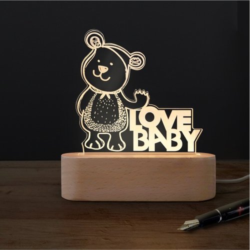 INJOY mall 小熊小夜燈(療癒 溫馨 送禮小物 床頭燈 檯燈 夜燈 3D小夜燈)