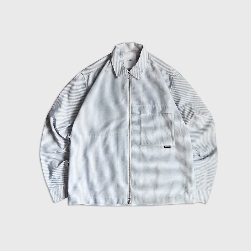 DYCTEAM - Zip-up shirt jacket (white &amp; blue)