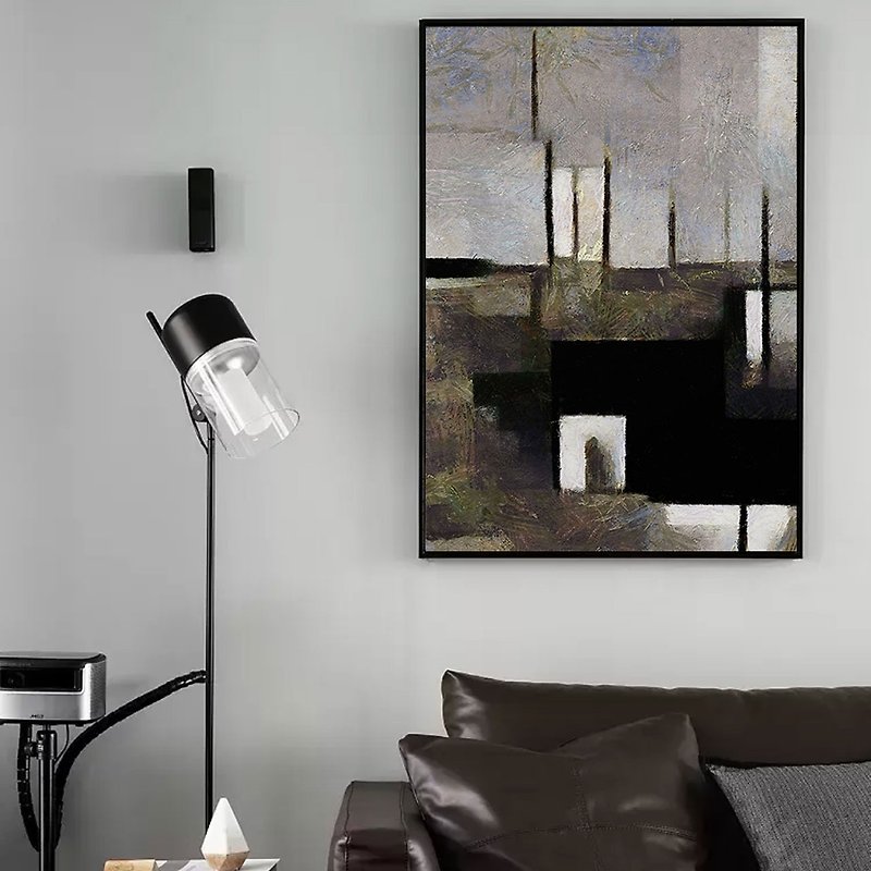 Serene Realm III-Art Grey Abstract Art Print, Interior Art Abstract, Living Room - โปสเตอร์ - วัสดุอื่นๆ หลากหลายสี