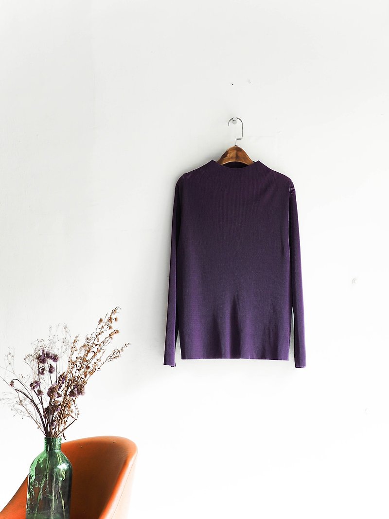 River Water Mountain - Akita violets fall logs antique shirt blouse shirt oversize vintage - Women's Tops - Polyester Purple