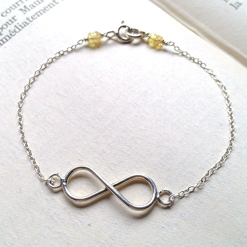 Unlimited, Yellow Sapphire, Sterling silver bracelet - Bracelets - Gemstone White