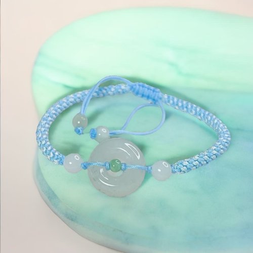 瓔珞珠寶盒 E.L.Jewelry Box 冰種翡翠平安扣編織手鍊 | 天然緬甸玉A貨翡翠| 送禮