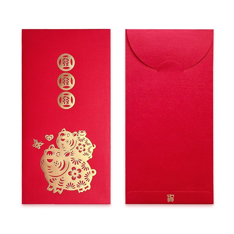 【祝你大發】豬年紅包袋 (5入) - 紅包袋/春聯 - 紙 紅色
