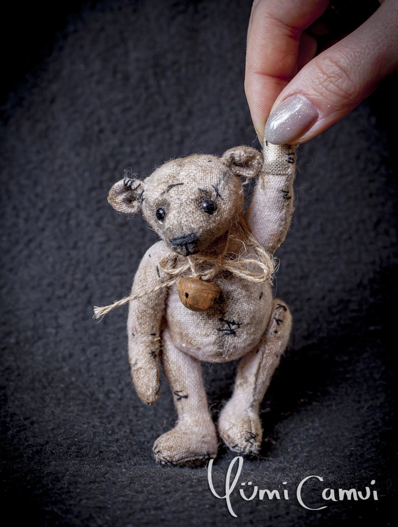 OOAK jointed Vintage Teddy Bear by Yumi Camui - 公仔/玩偶 - 其他材質 白色