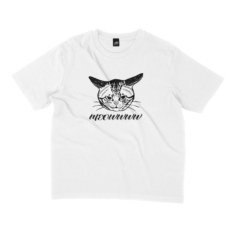 MEOWWWW - Wide drop shoulder - 2 colors - Men's T-Shirts & Tops - Cotton & Hemp White