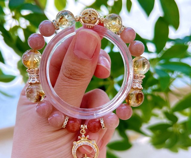 12星座シリーズ獅子座のブレイブハート天然水晶ブレスレットは、富と