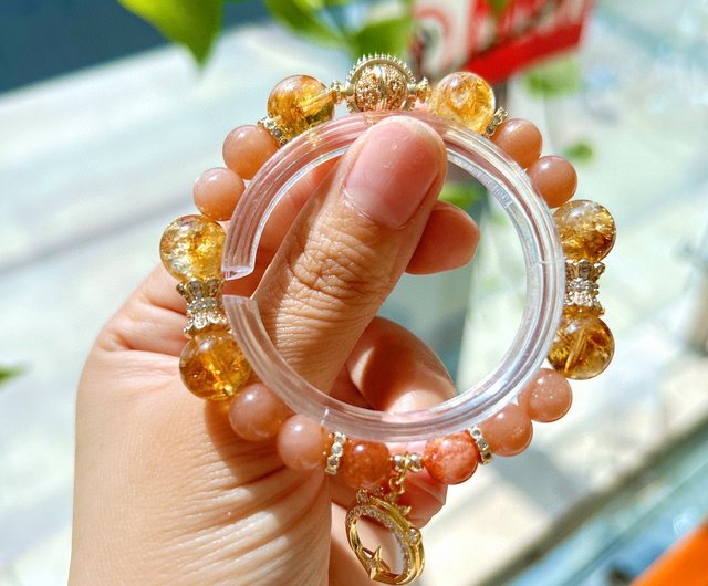 12星座シリーズ獅子座のブレイブハート天然水晶ブレスレットは、富と