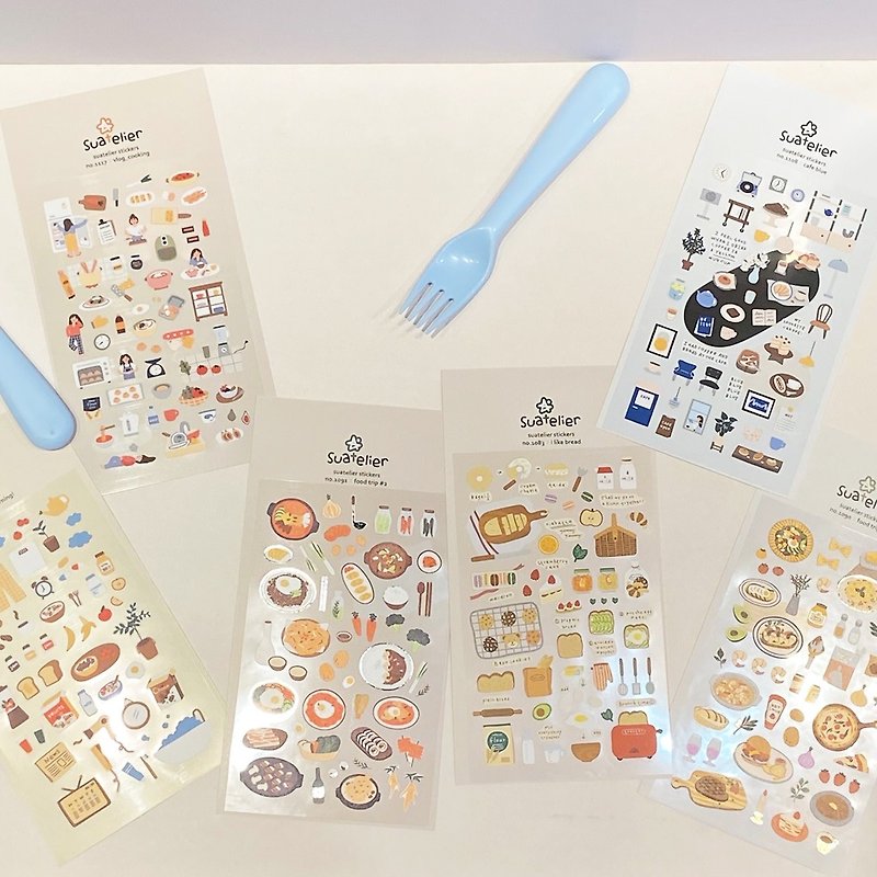 suatelier Pocket Stickers- Gourmet Coffee Journey (6pcs) - กระดาษโน้ต - วัสดุอื่นๆ 