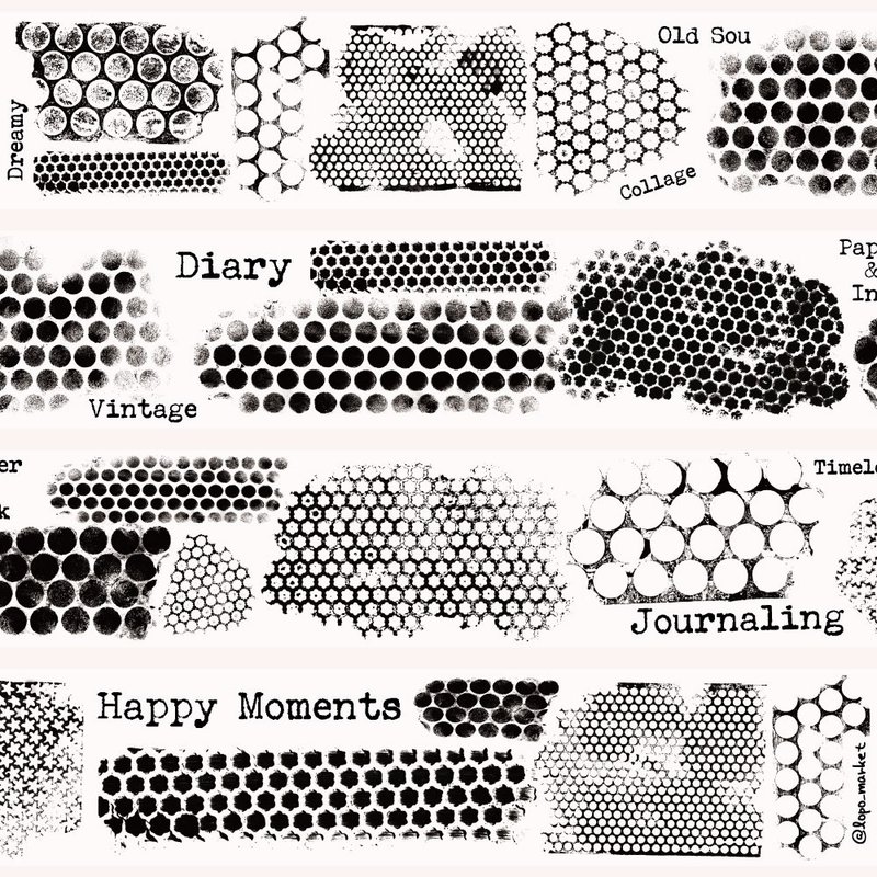 Punchinella pattern matte PET masking tape 2m - 紙膠帶/和紙/PET - 其他材質 