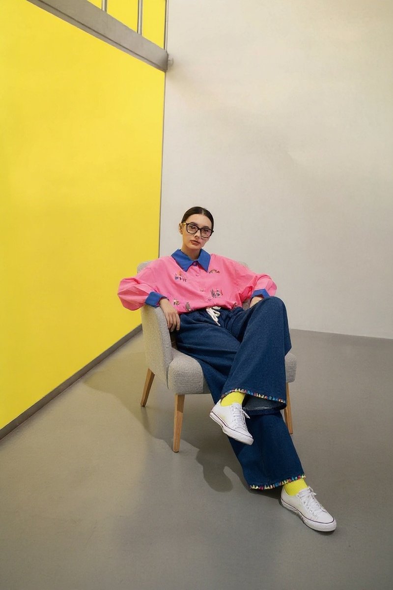 2025fw 繡花圖案恤衫 - 女襯衫 - 其他材質 