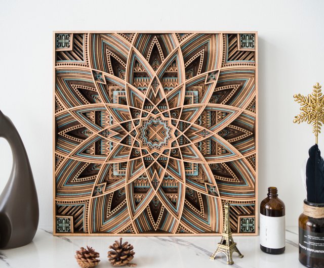 Wood mandala wall online decor