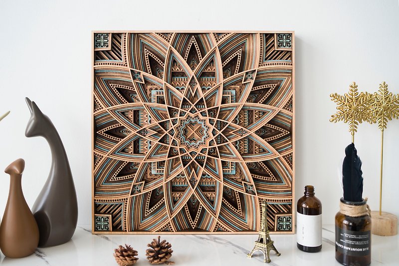 STEREOWOOD Astral Multi-Layer Wooden Wall Art, Stereoscopic 3D Decor - โปสเตอร์ - ไม้ 