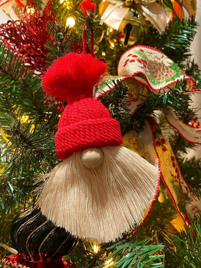 Macrame編織聖誕老人 送禮 擺設 吊飾 交換禮物 - 裝飾/擺設  - 棉．麻 