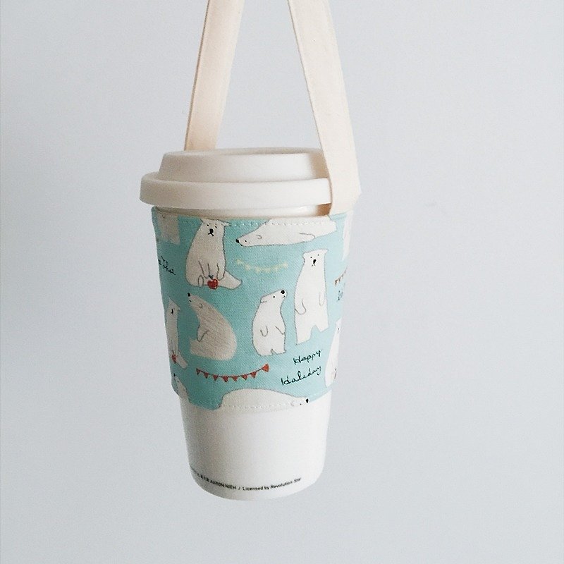 hairmo. Polar Bear Coffee Cup Cover - Blue (whole family .711. McDonald's. - Beverage Holders & Bags - Cotton & Hemp Blue