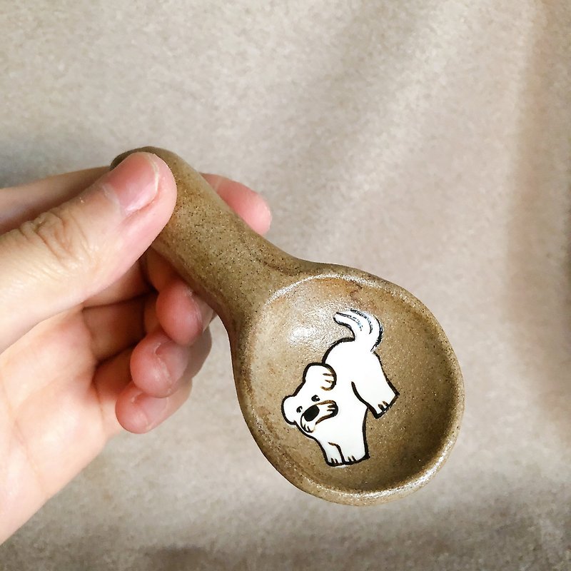 毛むくじゃらの犬ピンチスプーン3 - カトラリー - 陶器 