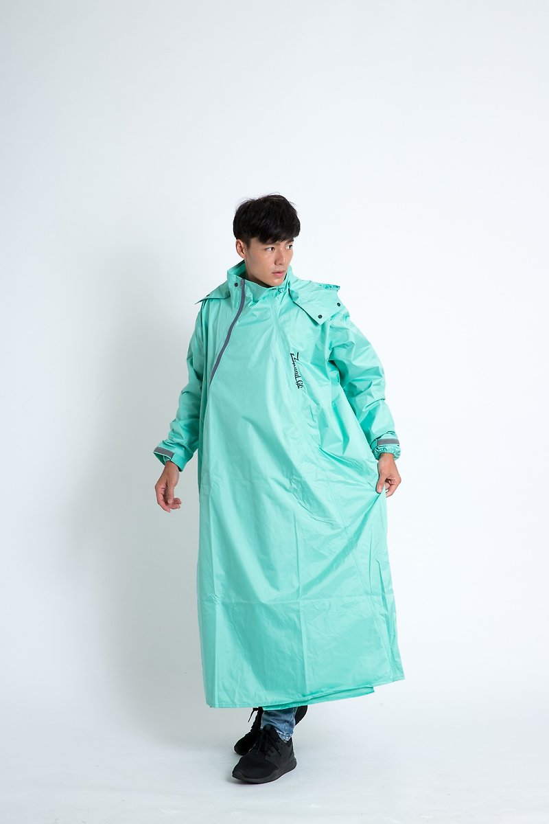 去去雨水走斜開雙拉鍊專利連身式-蒂芬妮綠 - 雨傘/雨衣 - 防水材質 綠色
