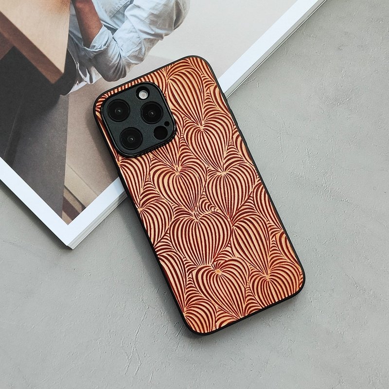 Elated | Red Brown iphone15promax mobile phone case genuine leather 14plus protective cover Apple - เคส/ซองมือถือ - หนังแท้ สีนำ้ตาล