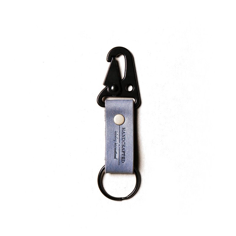 點子包【icleaXbag】戶外手工牛皮鑰匙圈 藏藍色限定色 - 鑰匙圈/鑰匙包 - 真皮 咖啡色