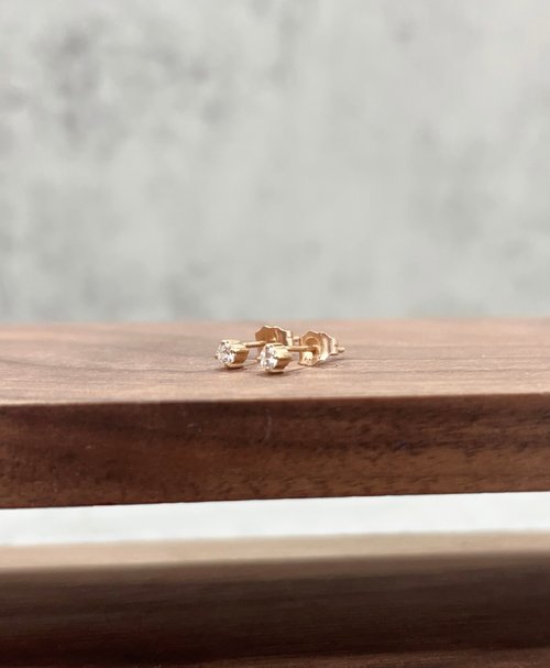 Juno Jewelry 嘉龍珠寶 天然鑽石耳環 天然南非鑽石 玫瑰金 18K K750