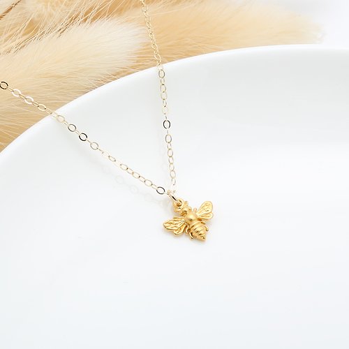 Angel & Me 珠寶銀飾 甜蜜 小蜜蜂 s925 純銀 厚鍍 24k純金 項鍊 生日 情人節 禮物
