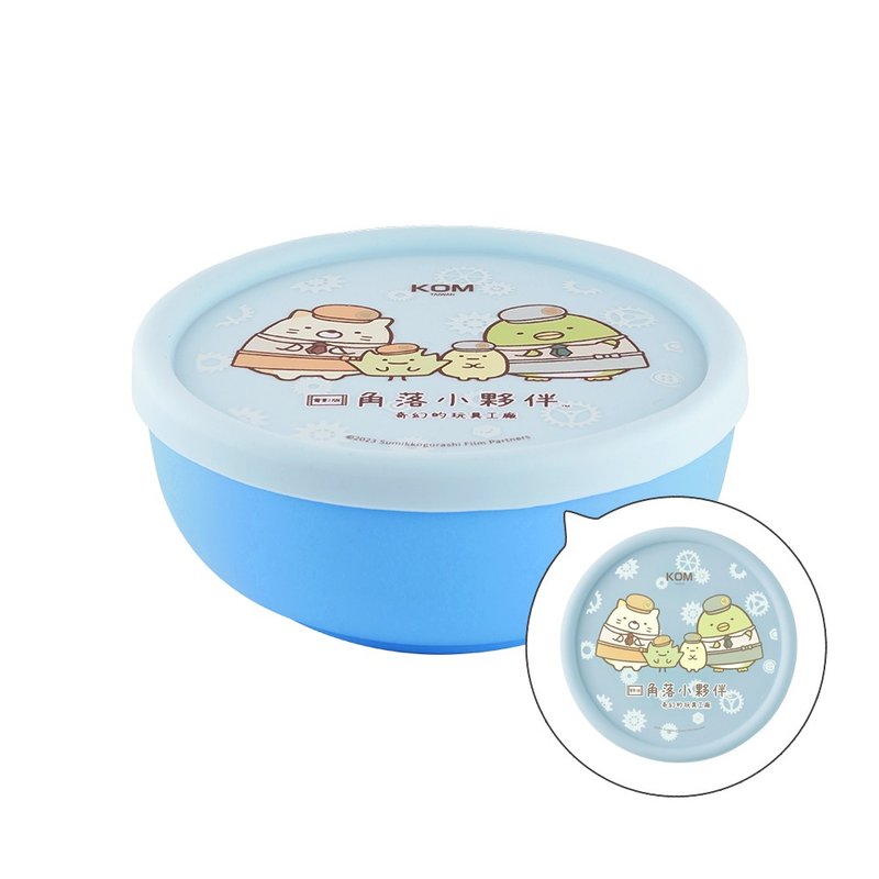 [KOMx Corner Friends] 316 Stainless Steel Silicone Children's Insulated Bowl - Cat + Penguin? (Blue) - Children's Tablewear - Silicone Blue