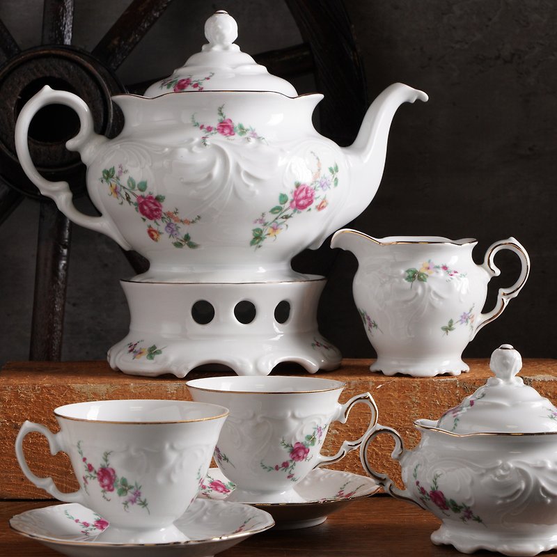 Vintage Polish teaset made by Wawel - Teapots & Teacups - Porcelain Multicolor