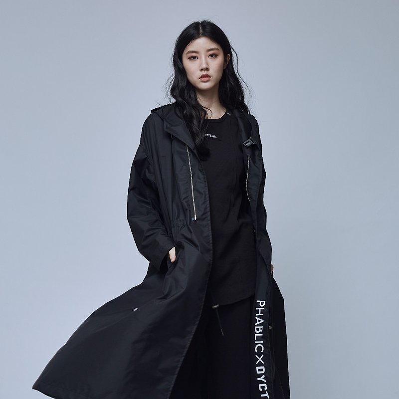 PHABLIC x DYCTEAM- 3M OverCoat Japanese designer joint waterproof cloak jacket - Unisex Hoodies & T-Shirts - Polyester Black
