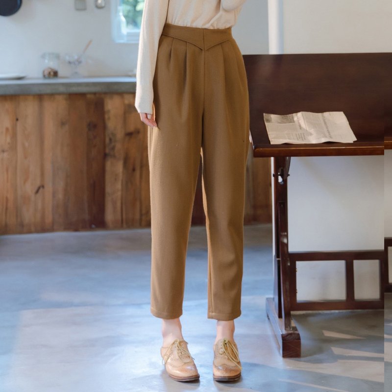 Hair straight-leg pants, carrot pants, trousers, cigarette pipe, loose suit pants, dress - Women's Pants - Polyester 