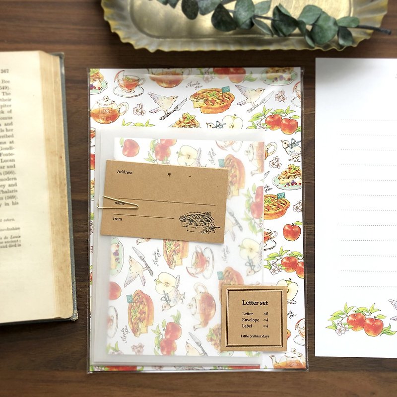 LetterSet  ApplePie レターセット　紅茶とアップルパイ - 封筒・便箋 - 紙 レッド