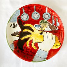 絵皿 20cm マヨリカ焼き トリナクリア シチリア イタリア陶器