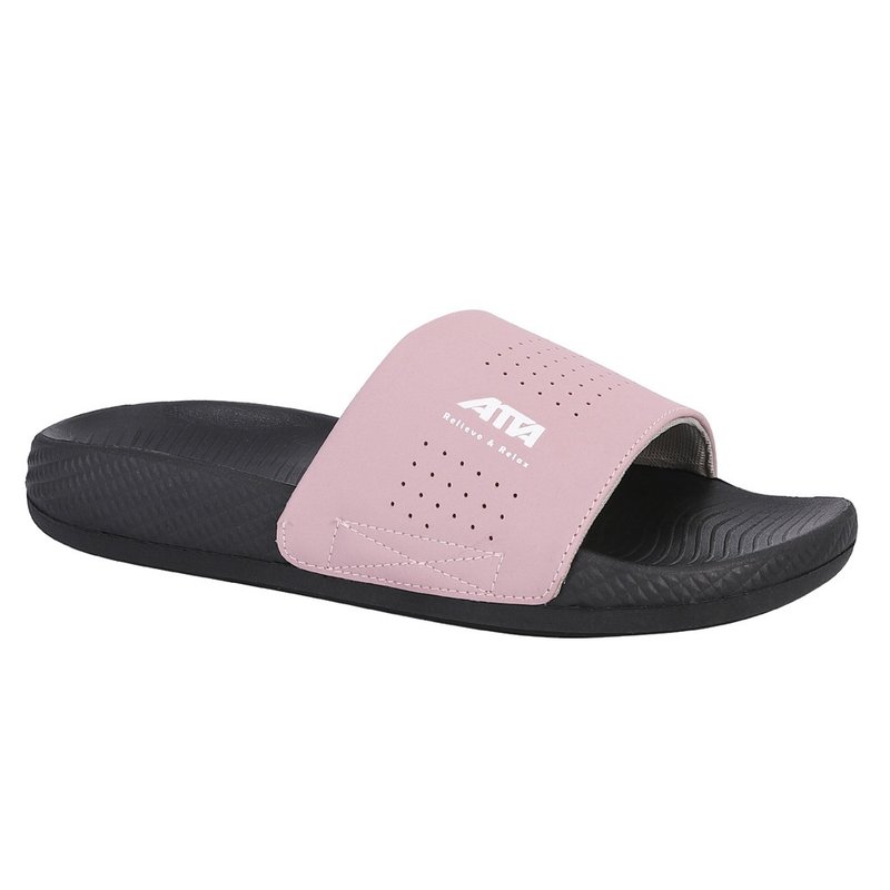 【ATTA】Thick-soled arch simple and breathable arch support slippers-comfortable pink - Slippers - Other Materials 