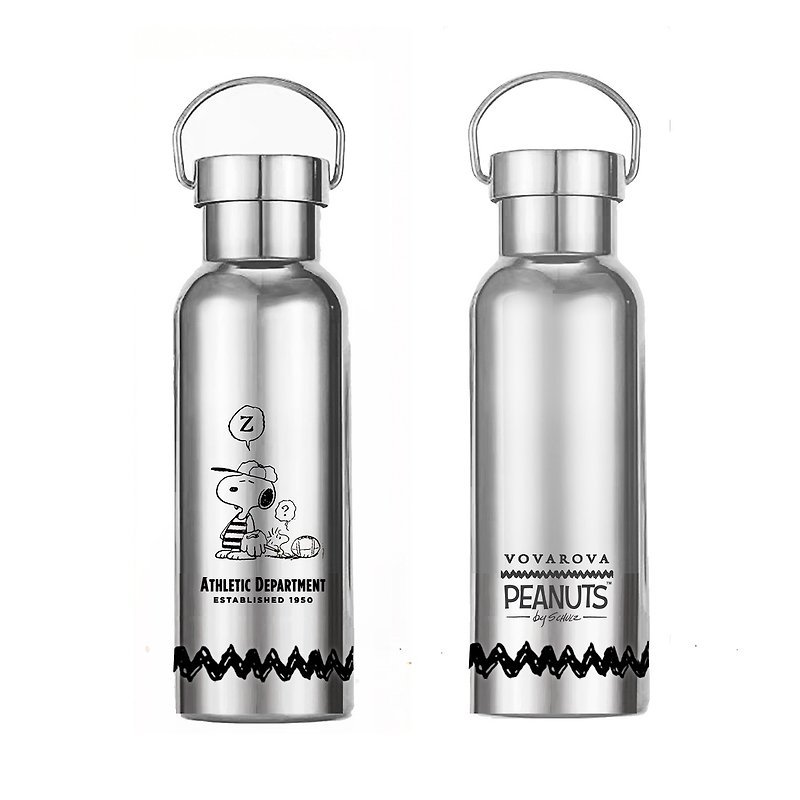 Vovarova x Snoopy - Vintage Milk Bottle Design Vacuum Flask - Vacuum Flasks - Stainless Steel 