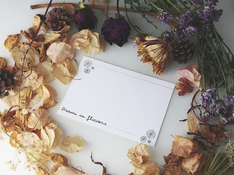 Drown In Flowers Postcard H - การ์ด/โปสการ์ด - กระดาษ ขาว