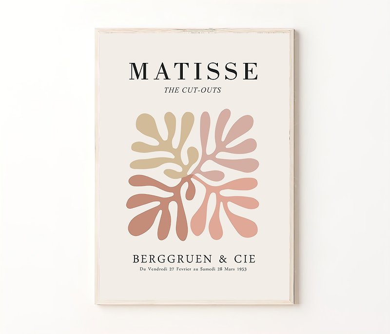 Matisse Flower Print, Digital Art, Matisse Poster, Beige Pink Wall Decor - 掛牆畫/海報 - 其他材質 
