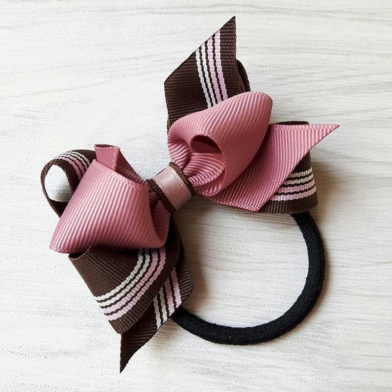Classic College Wind Bow Hair/Coffee - Hair Accessories - Other Materials Brown