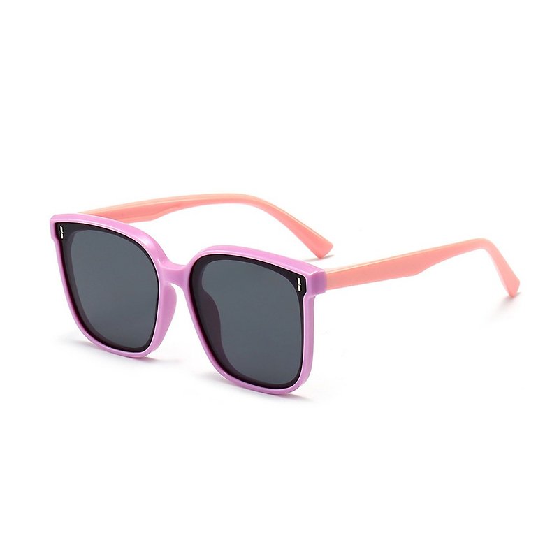 Tongle fashionable square frame lightweight Silicone elastic children's sunglasses│UV400 children's sunglasses-5 colors optional - Sunglasses - Plastic Pink