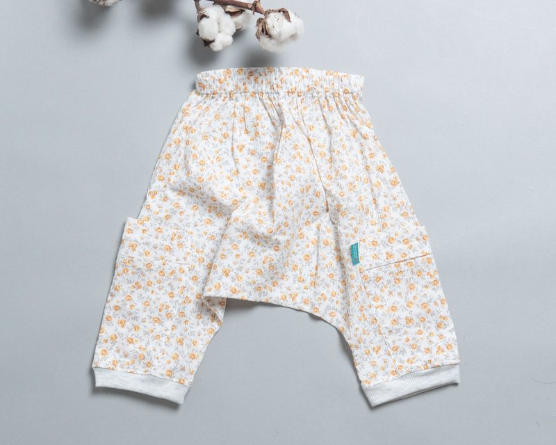 哈倫飛鼠9分長褲-防蚊 露營 - 男/女童長褲/短褲 - 棉．麻 藍色