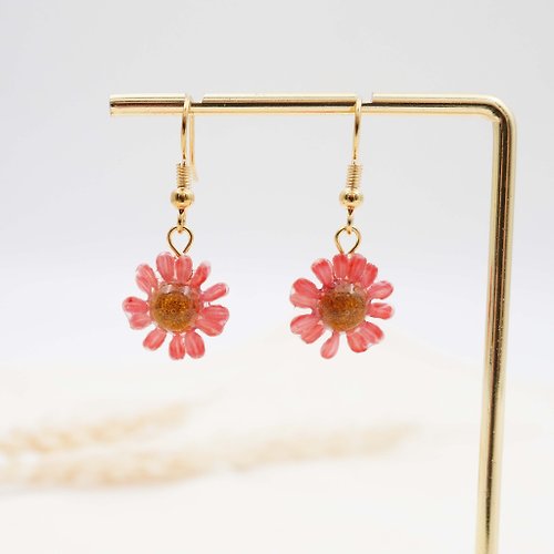siam royal orchid Wild Daisy - Dangling Earrings (Pink)