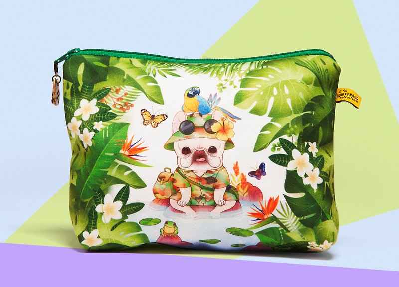 Jungle Explorer Faux Suede Cosmetic Bag - กระเป๋าเครื่องสำอาง - เส้นใยสังเคราะห์ หลากหลายสี