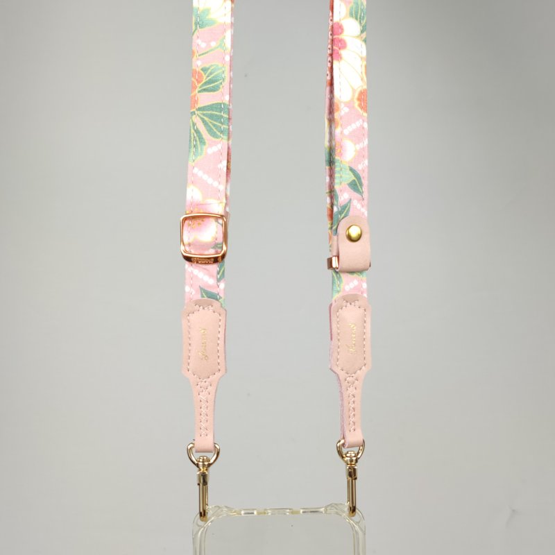雙扣背帶-舒適1.8cm-寒櫻-日本和服布-顯白甜桃好搭 - 掛繩/吊繩 - 其他材質 多色