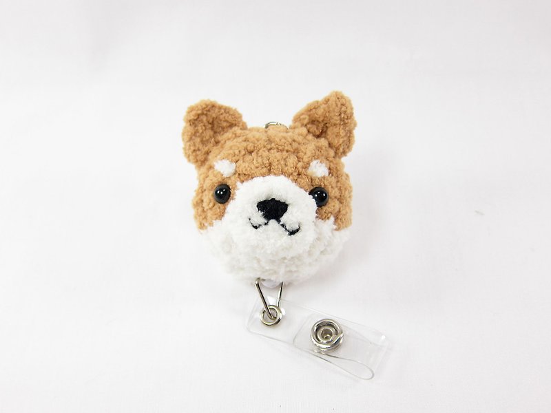 Shiba Inu-Retractable Ticket Holder-Certificate Holder - ID & Badge Holders - Other Materials Brown
