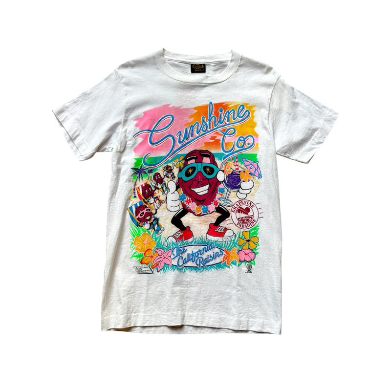 美國古著 80s Vintage California raisins 加州葡萄 T-shirt - 男 T 恤 - 棉．麻 多色
