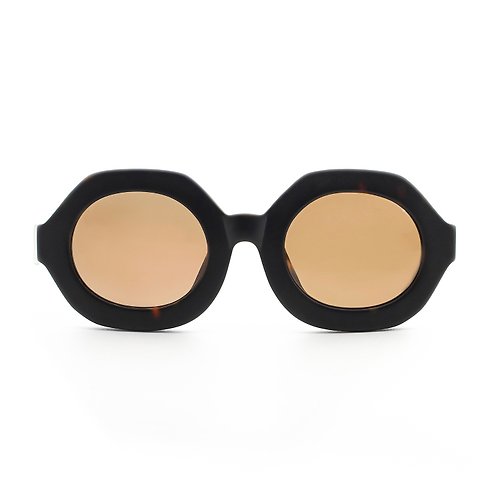 框框 2ND FRAME 六邊形經典板材墨鏡∣UV400太陽眼鏡-玳瑁霧面