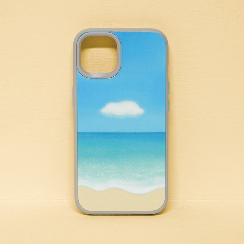พลาสติก เคส/ซองมือถือ สีน้ำเงิน - Calm Sea and Cloud/Rhino Shield-Anti-fall iPhone15/14/13/12/11/pro mobile phone case