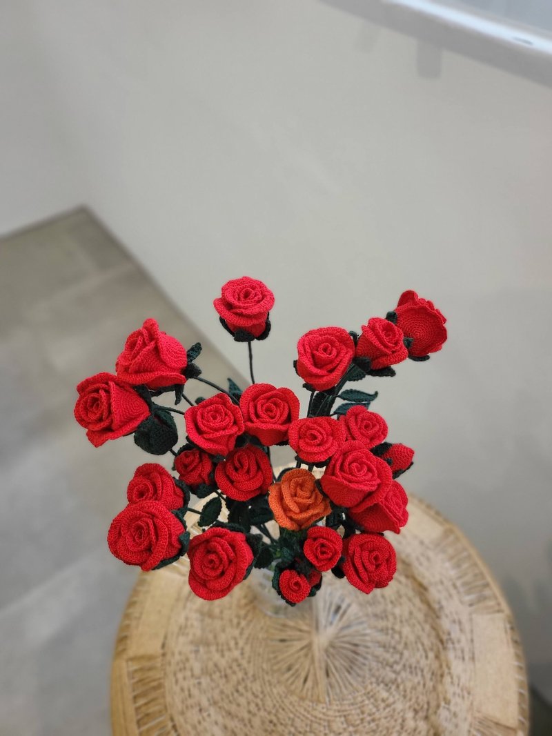 Handmade Crochet Freedom Rose - Items for Display - Cotton & Hemp 