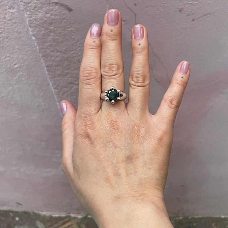 haime frida ring (cubic 10mm round) original silver - 戒指 - 純銀 多色