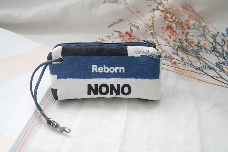 zipper bag | key bag | zipper key bag | stationery disease - Keychains - Cotton & Hemp Blue