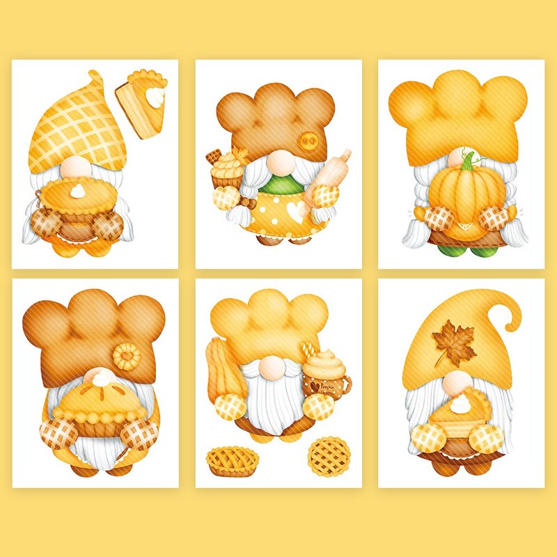 ground fairy - pumpkin 6 types mix (honne market) - 貼紙 - 紙 橘色