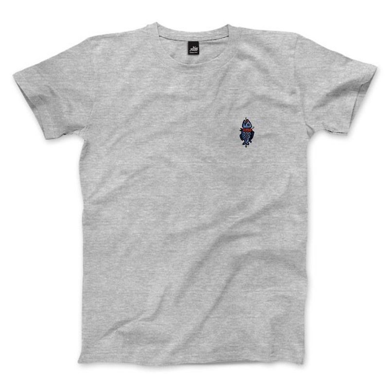 nice to MEAT you - fish - deep Linen ash - neutral T-shirt - Men's T-Shirts & Tops - Cotton & Hemp Gray
