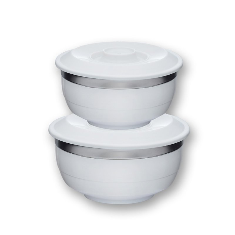 Creative Environmental Protection Dual-purpose Bowl (M)+(L) Clean White - Bowls - Plastic White